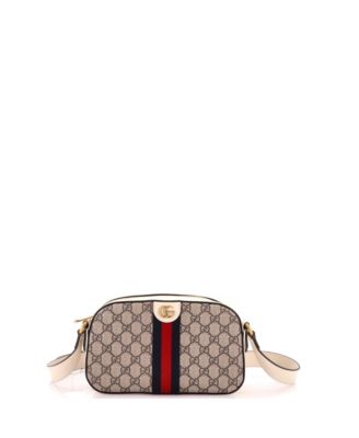Pre-Owned Gucci маленькая сумка через плечо Ophidia Camera из ткани GG Coated Canvas с кожаной отделкой