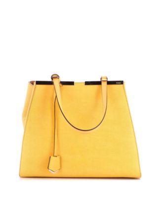 Б/у большая кожаная сумка Fendi 3Jours