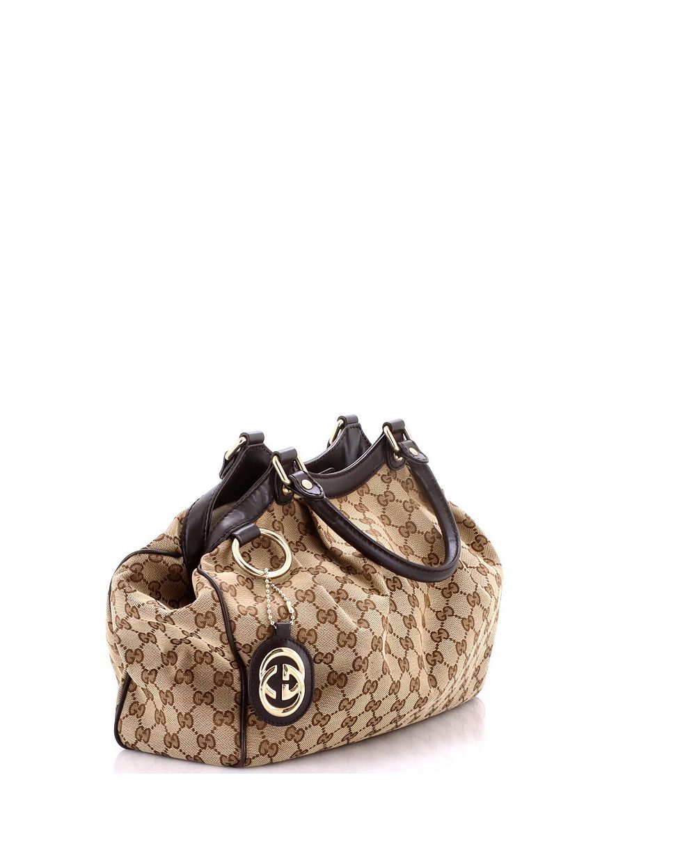 Pre-Owned Gucci Средняя сумка-тоут Sukey GG из канваса с кожаной отделкой