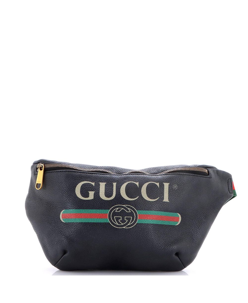 Pre-Owned Gucci Medium Logo Belt Bag Printed Leather
