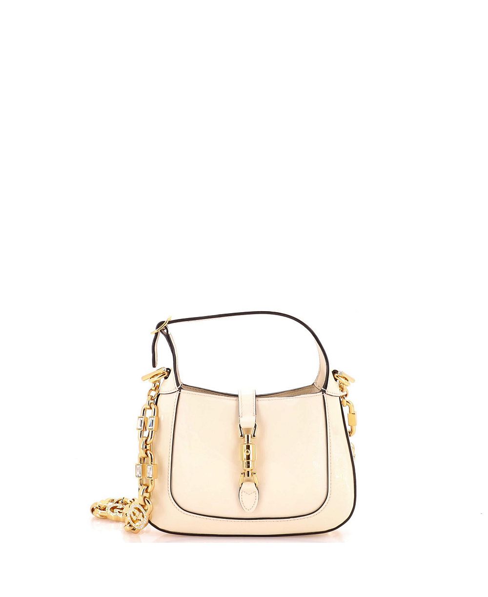 Б/у сумка-хобо Gucci Mini Jackie 1961 из лакированной кожи с цепочкой
