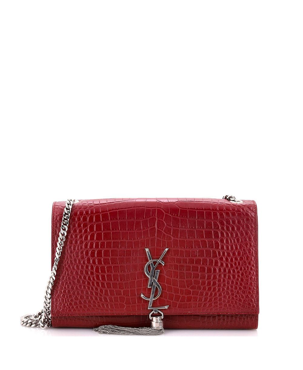 Б/у сумка Saint Laurent Medium Classic Monogram Tassel Crossbody из тисненой кожи