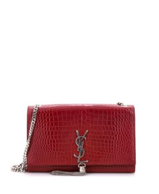 Б/у сумка Saint Laurent Medium Classic Monogram Tassel Crossbody из тисненой кожи