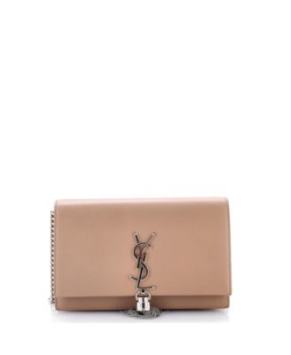 Pre-Owned Saint Laurent Classic Monogram Tassel Chain Wallet Leather