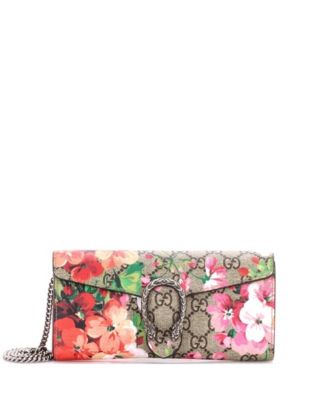 Pre-Owned Gucci длинный кошелек на цепочке Dionysus с принтом цветов Blooms из ткани GG coated canvas
