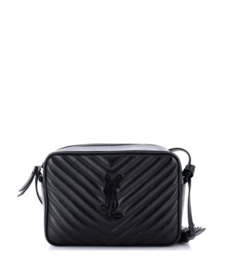 Б/у сумка-фотоаппарат Saint Laurent Small Lou из стеганой кожи с ромбовидным узором, маленький размер