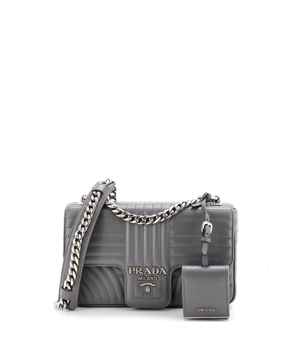 Б/у сумка Prada Medium Chain Flap Shoulder Bag Diagramme из стеганой кожи