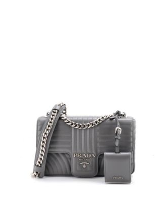 Б/у сумка Prada Medium Chain Flap Shoulder Bag Diagramme из стеганой кожи