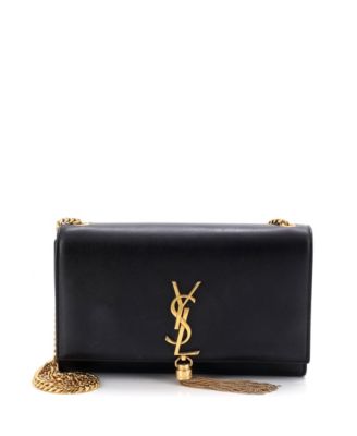 Pre-Owned Saint Laurent Medium Classic Monogram Tassel Crossbody Bag Leather