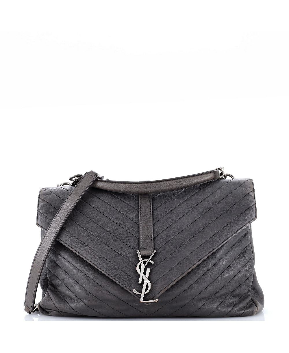 Pre-Owned Saint Laurent большая сумка College Classic Monogram, стеганая кожа с ромбовидным узором