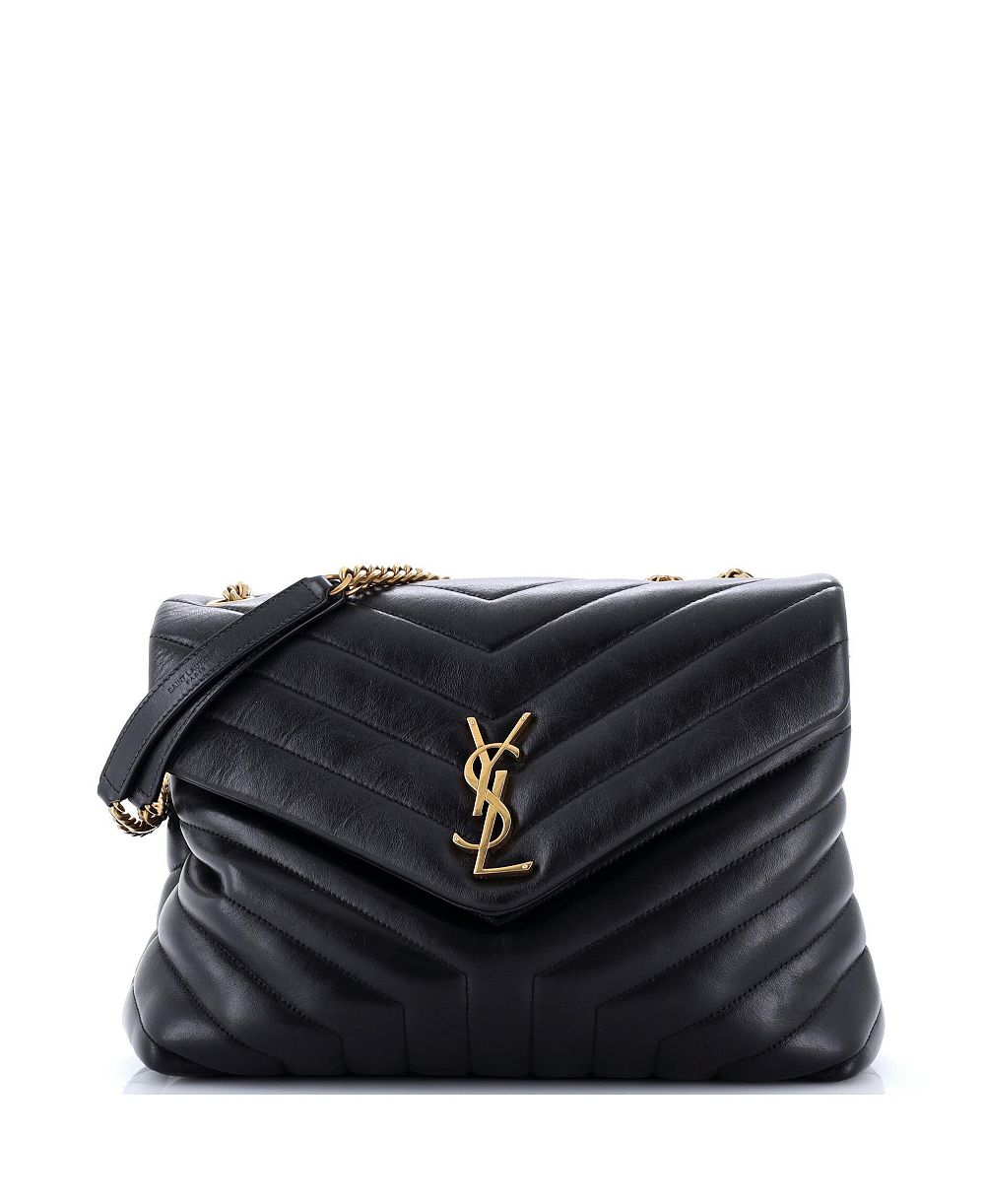 Pre-Owned Saint Laurent Medium Loulou Shoulder Bag Matelasse Chevron Leather