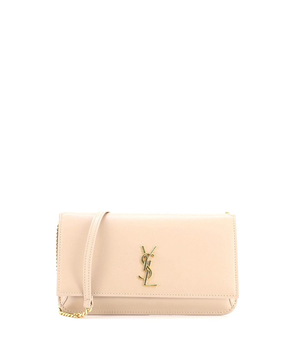 Б/у кожаная сумка Saint Laurent Classic Monogram Phone Holder на плечо
