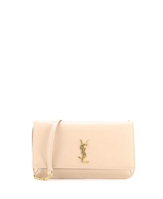 Б/у кожаная сумка Saint Laurent Classic Monogram Phone Holder на плечо