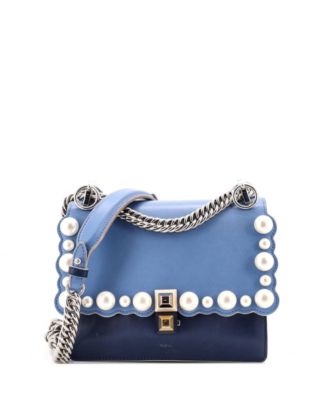 Б/у сумка Fendi Small Kan I из кожи с жемчужными украшениями