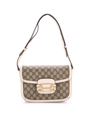 Pre-Owned Gucci маленькая сумка через плечу Horsebit 1955 из ткани GG coated canvas с кожаной отделкой