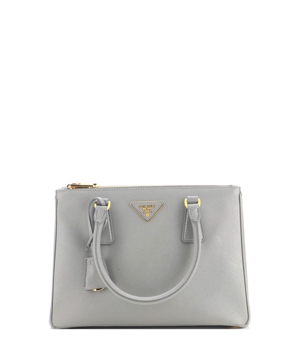 pre-owned prada маленькая сумка-тоут галерия с двойной молнией из кожи ссафиано