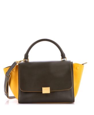 Б/у маленькая сумка Celine Tricolor Trapeze из кожи