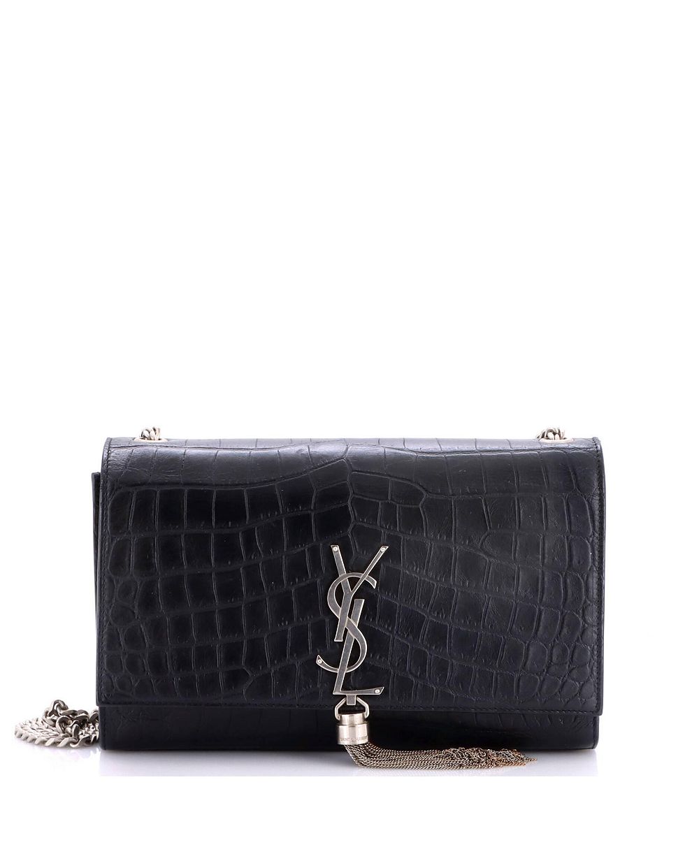 Б/у средняя сумка через плечо Saint Laurent Classic Monogram Tassel с тиснением из кожи