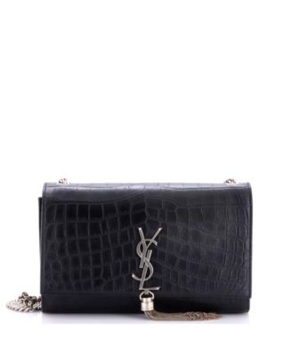 Б/у средняя сумка через плечо Saint Laurent Classic Monogram Tassel с тиснением из кожи