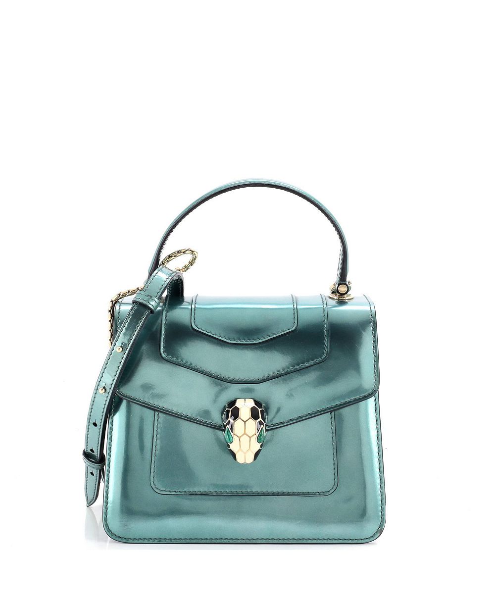 Pre-Owned Bvlgari маленькая сумка с верхней ручкой Serpenti из лакированной кожи