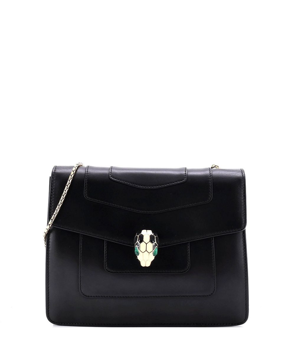 Pre-Owned Bvlgari Medium Serpenti Forever Square Shoulder Bag Leather