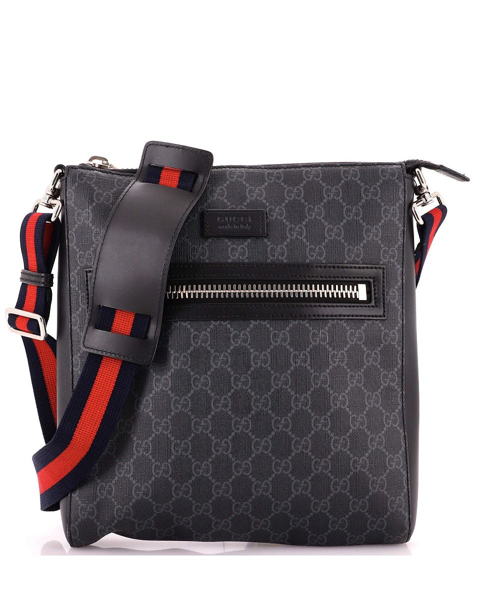 Б/у сумка-мессенджер Gucci Medium Web Strap Front Zip из ткани GG coated canvas