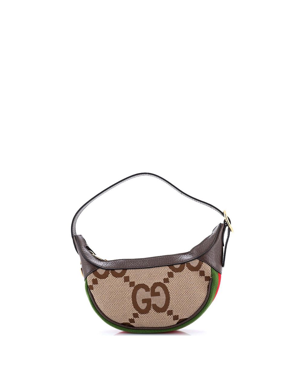 Б/у сумка Gucci Mini Ophidia Half Moon Jumbo из ткани GG Canvas