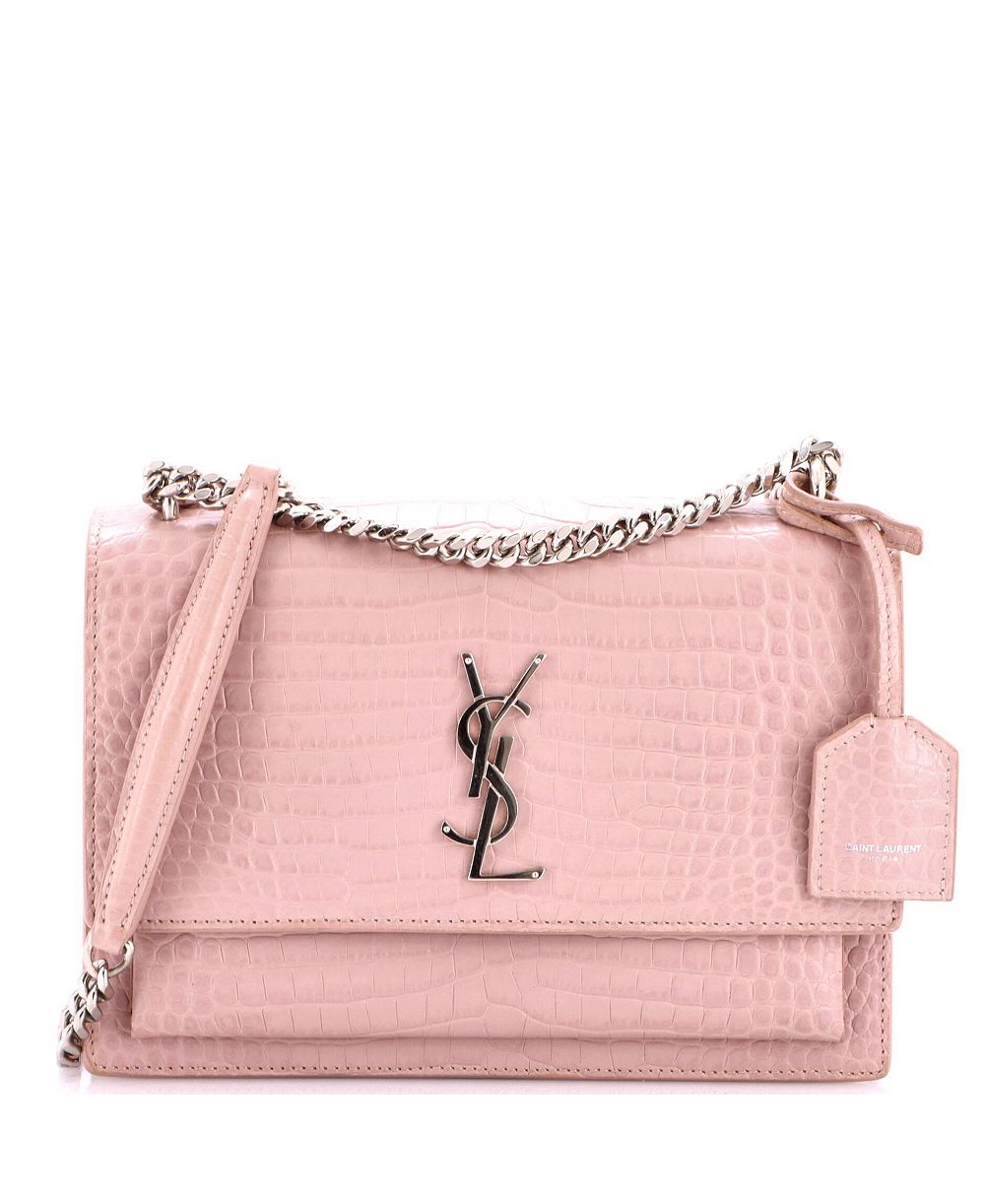 Pre-Owned Saint Laurent Medium Sunset Crossbody Bag Embossed Leather