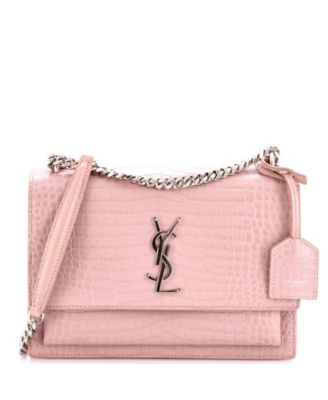 Pre-Owned Saint Laurent Medium Sunset Crossbody Bag Embossed Leather
