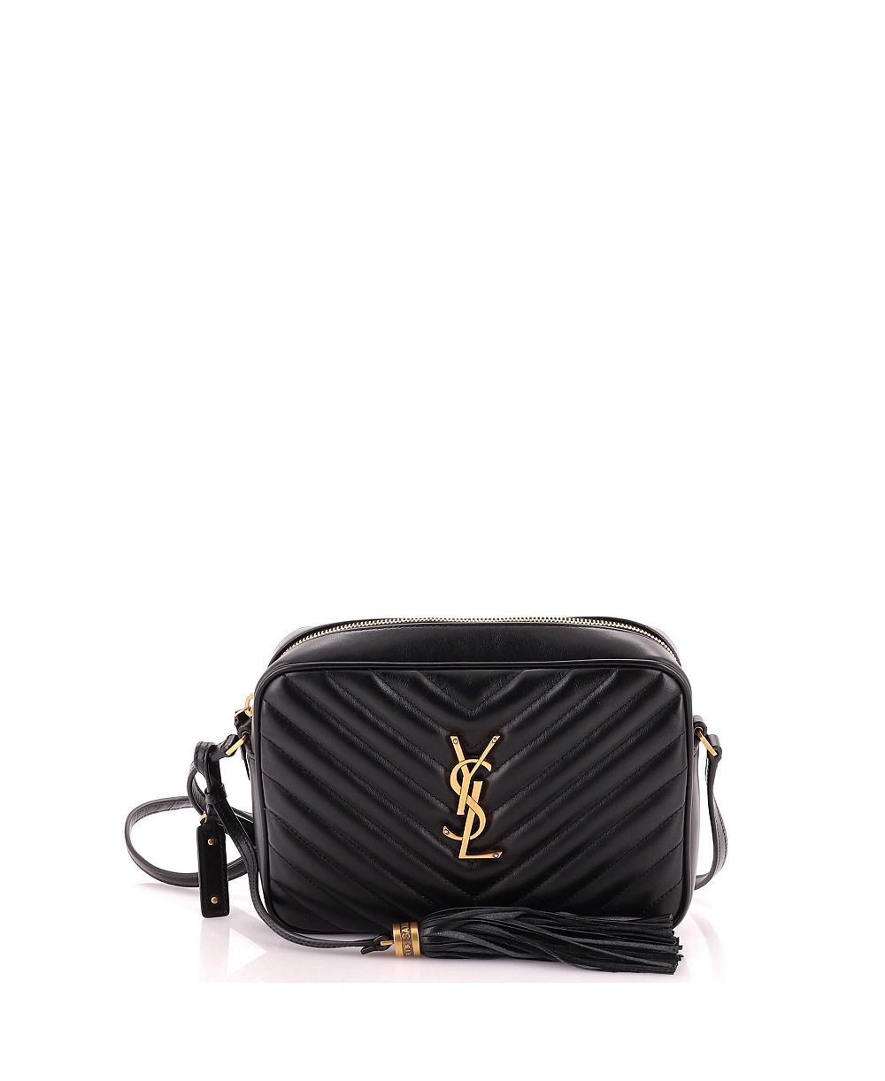 Б/у маленькая кожаная сумка Saint Laurent Small Lou Camera Matelasse Chevron
