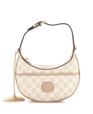 Pre-Owned Gucci мини сумка-хобо Interlocking G Patch Half Moon GG лакированная ткань
