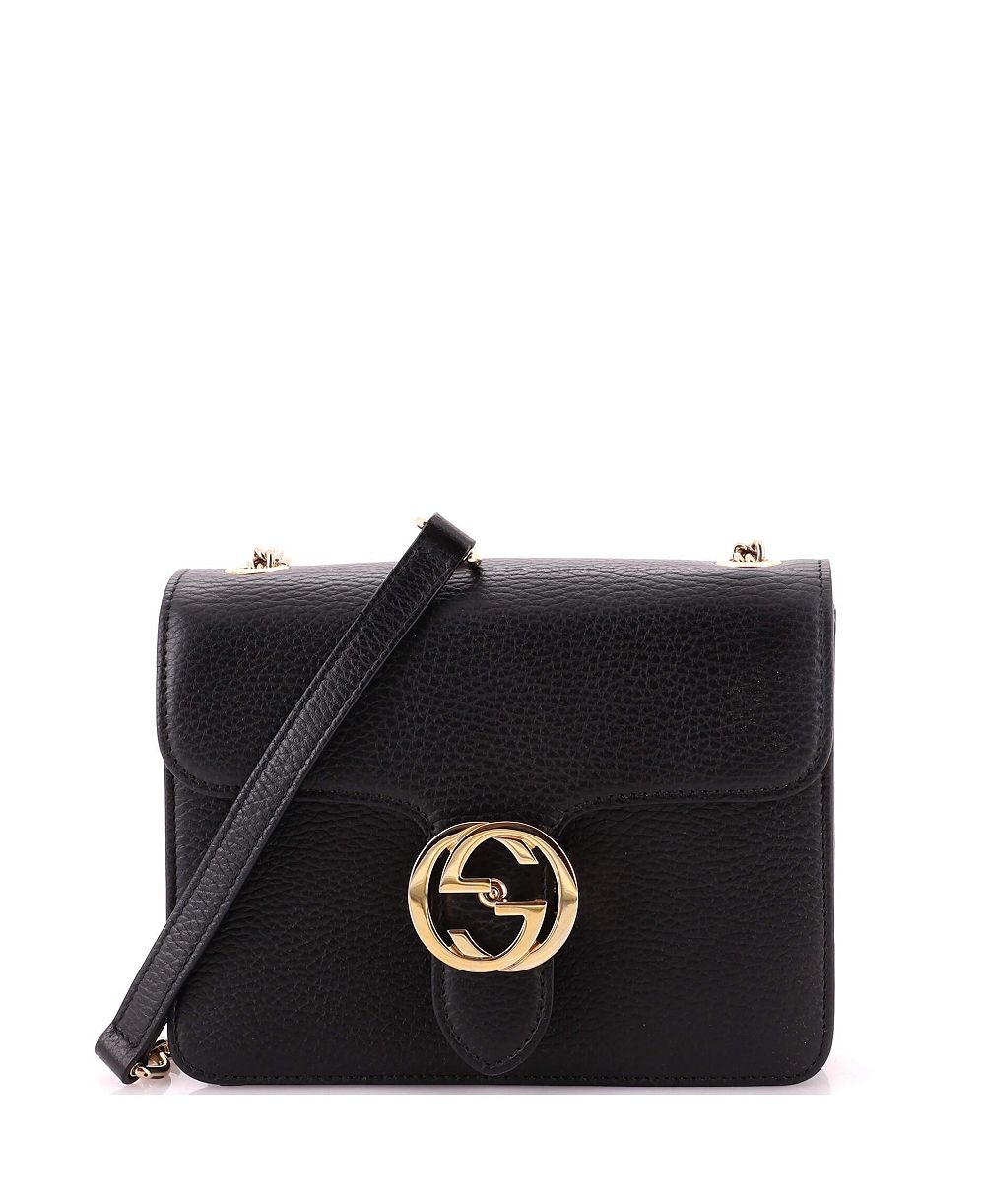 Pre-Owned Gucci маленькая сумка через плечо Interlocking из кожи