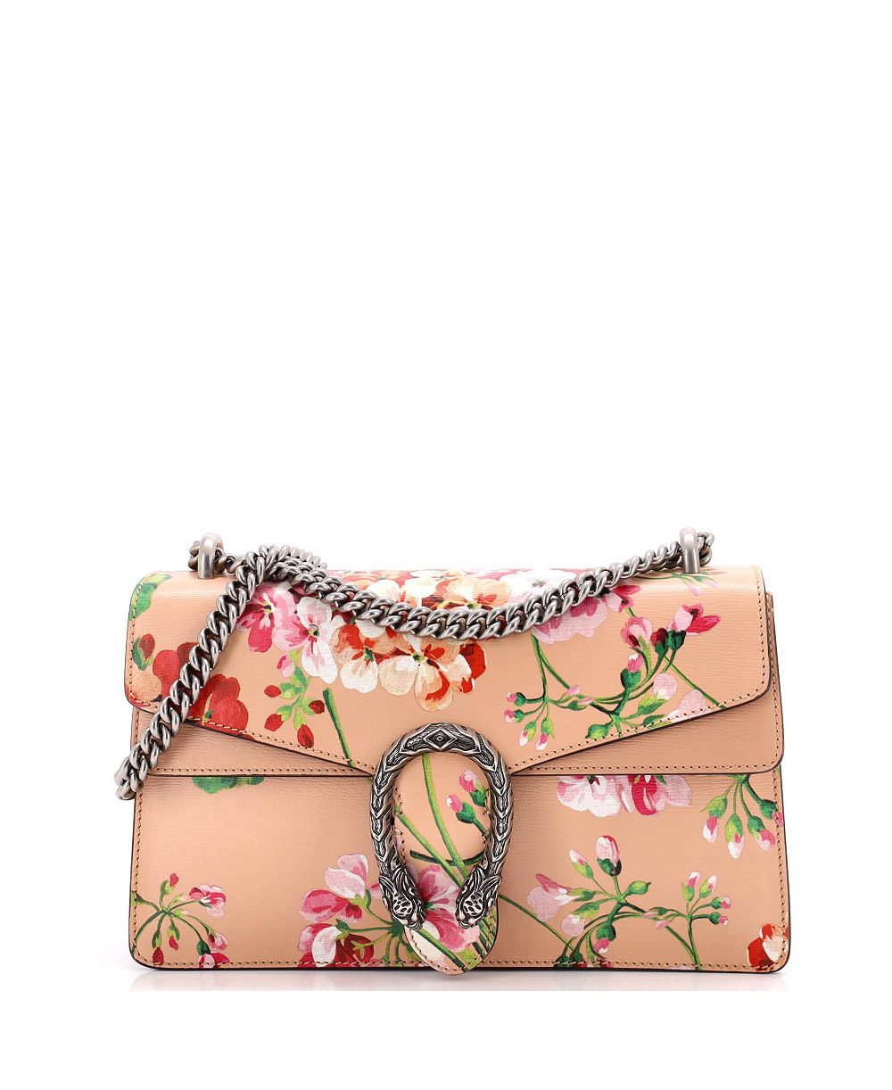 Pre-Owned Gucci Small Dionysus Bag Blooms Print Leather
