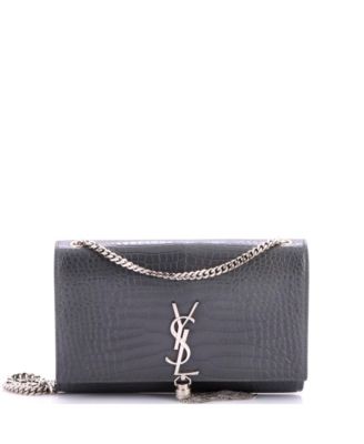 Средняя сумка через плечо Saint Laurent Classic Monogram Tassel с тиснением из кожи, б/у