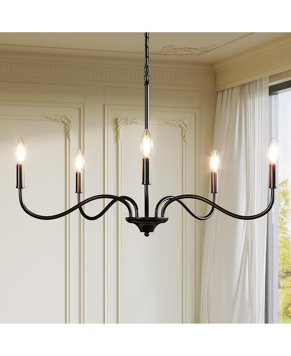 Tribesigns Chandelier, 5-Light Chandeliers for Dining Room Lighting Fixtures Hanging, Pendant Light Fixtures for Kitchen, Living Room