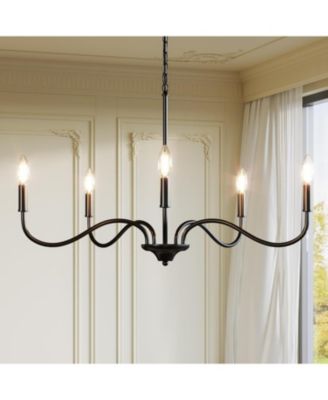 Tribesigns Chandelier, 5-Light Chandeliers for Dining Room Lighting Fixtures Hanging, Pendant Light Fixtures for Kitchen, Living Room