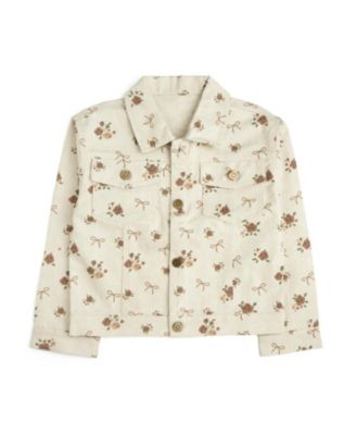 Sweet Wink Girls' 4-16 Distressed Floral-Print Denim Jacket