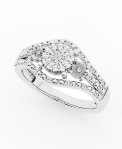 Кольцо с бриллиантом (1/4 ct. t.w.) из стерлингового серебра