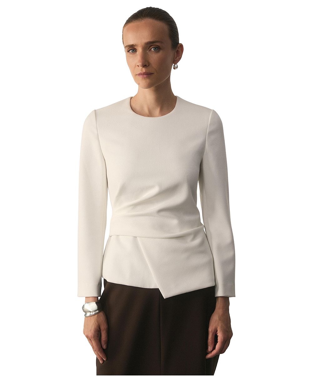 The Fold Women's Malone Long-Sleeve Peplum Blouse