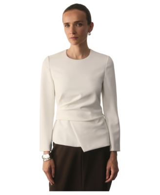 The Fold Women's Malone Long-Sleeve Peplum Blouse