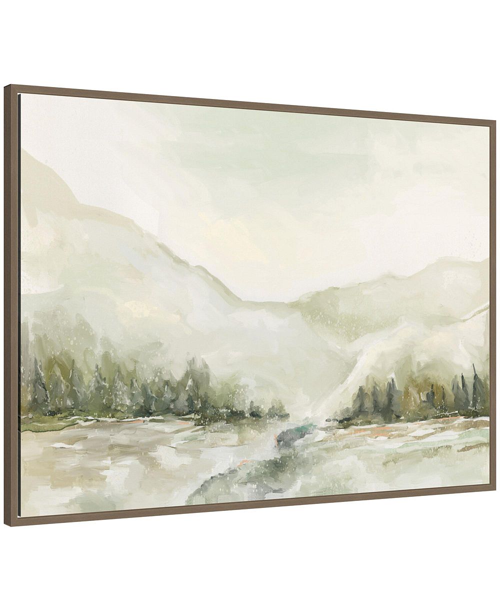 Kate and Laurel Sylvie Winter Landscape 6 Framed Canvas by Annie Quigley
