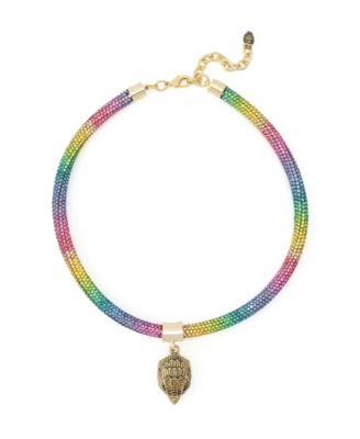 Kurt Geiger London Faux-Stone Signature Eagle Rope Collar Necklace