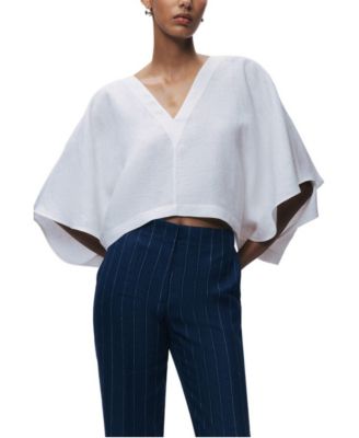 NOCTURNE Women's Belt Detail V-Neck Blouse