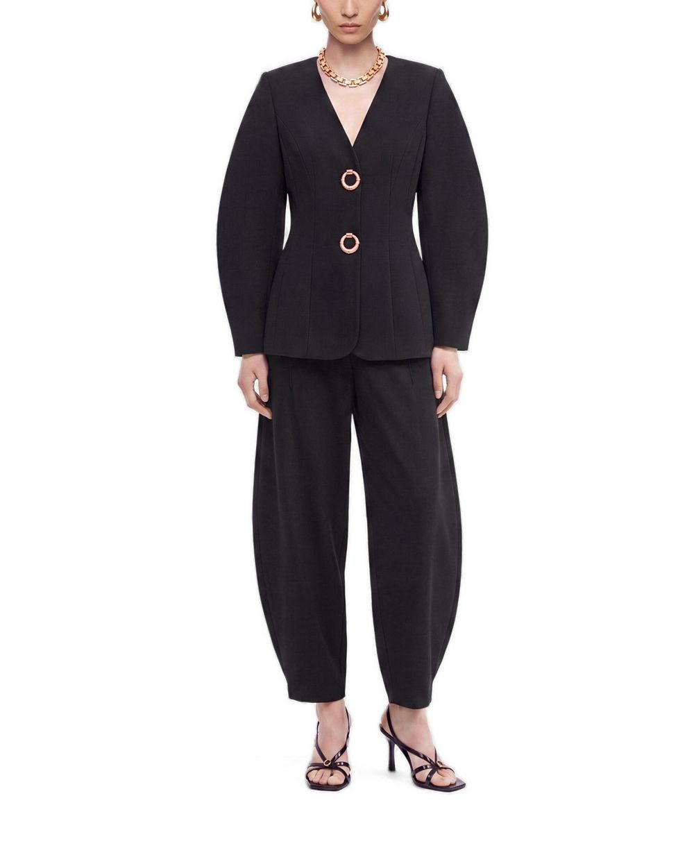 NOCTURNE Women's Ring Button Wrap Front Jacket