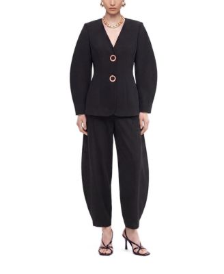 NOCTURNE Women's Ring Button Wrap Front Jacket