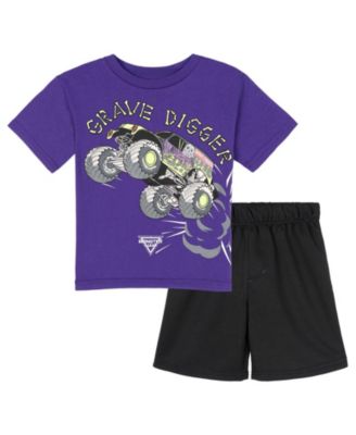 Monster Jam Boys' 4-20 Graphic Athletic T-Shirt and Shorts, 2-Piece Set