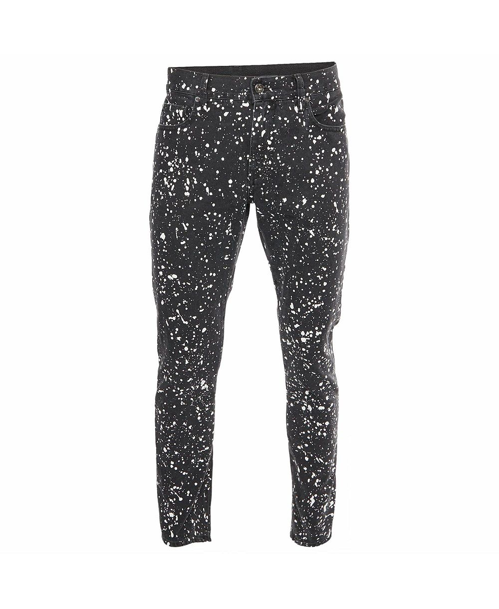 Pre-Owned Off-White Women's Diag-Stripe Paint-Splatter Skinny Jeans