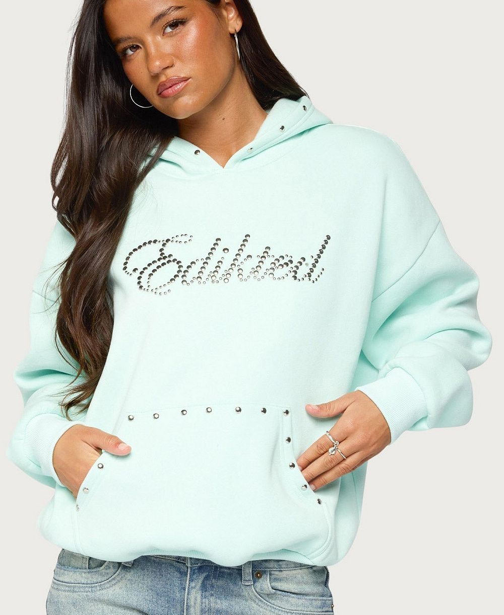 Edikted Women's Rockstar Studded Graphic Hoodie