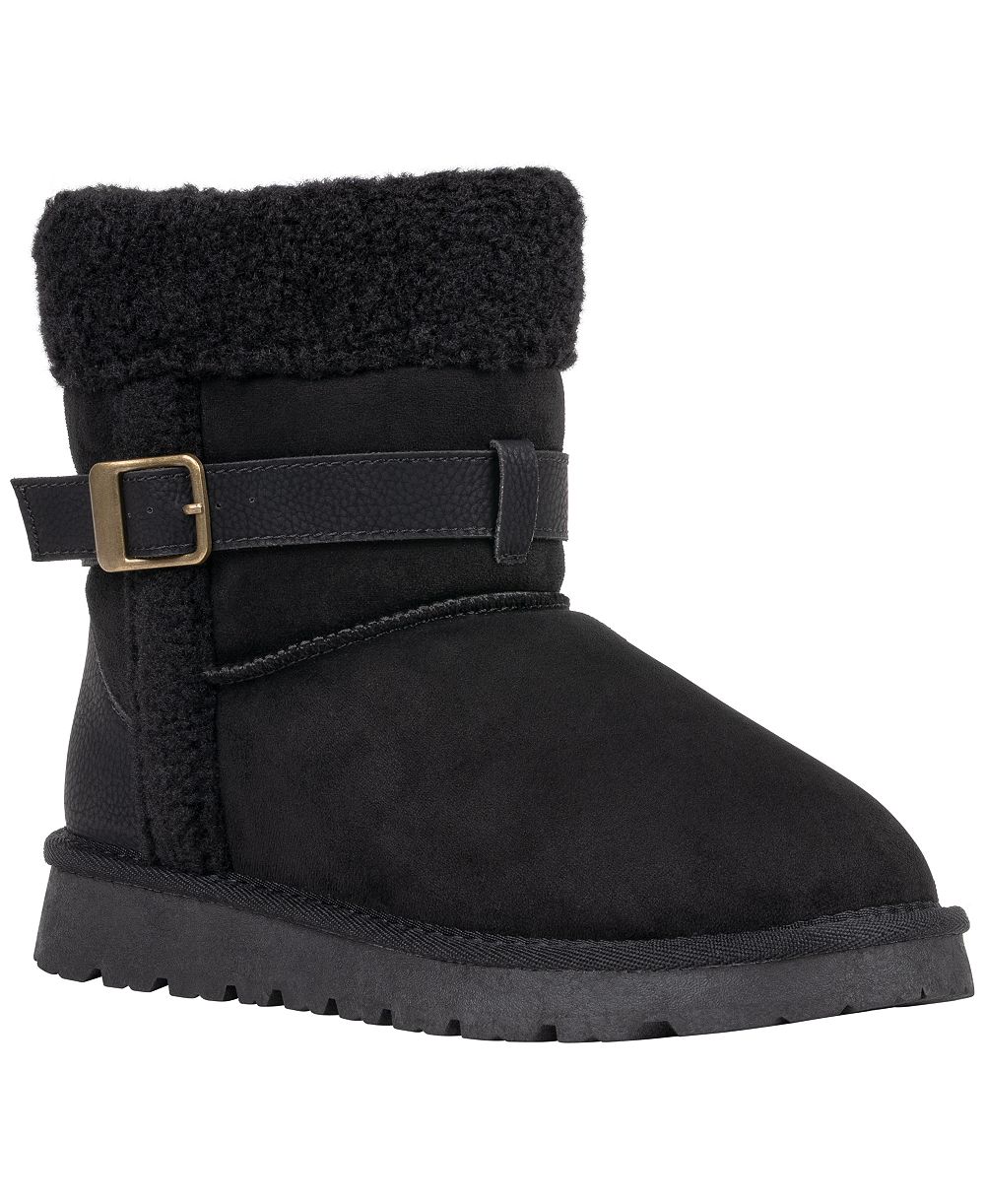 Женские ботильоны GC Shoes Derham с круглым носком, боковой пряжкой и отделкой из искусственного меха