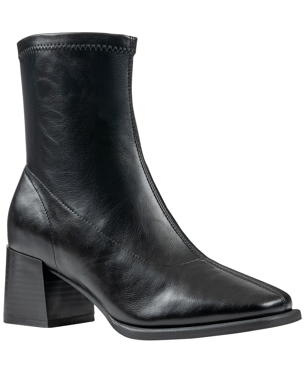GC Shoes Women's Memphis Square Toe Block Heel Booties